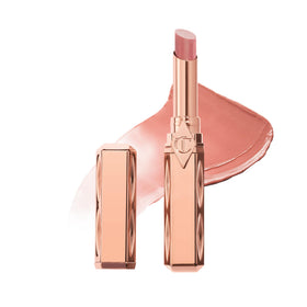 Charlotte Tilbury front view of Pillow Talk balm showing sleek packaging and instant wear benefit
