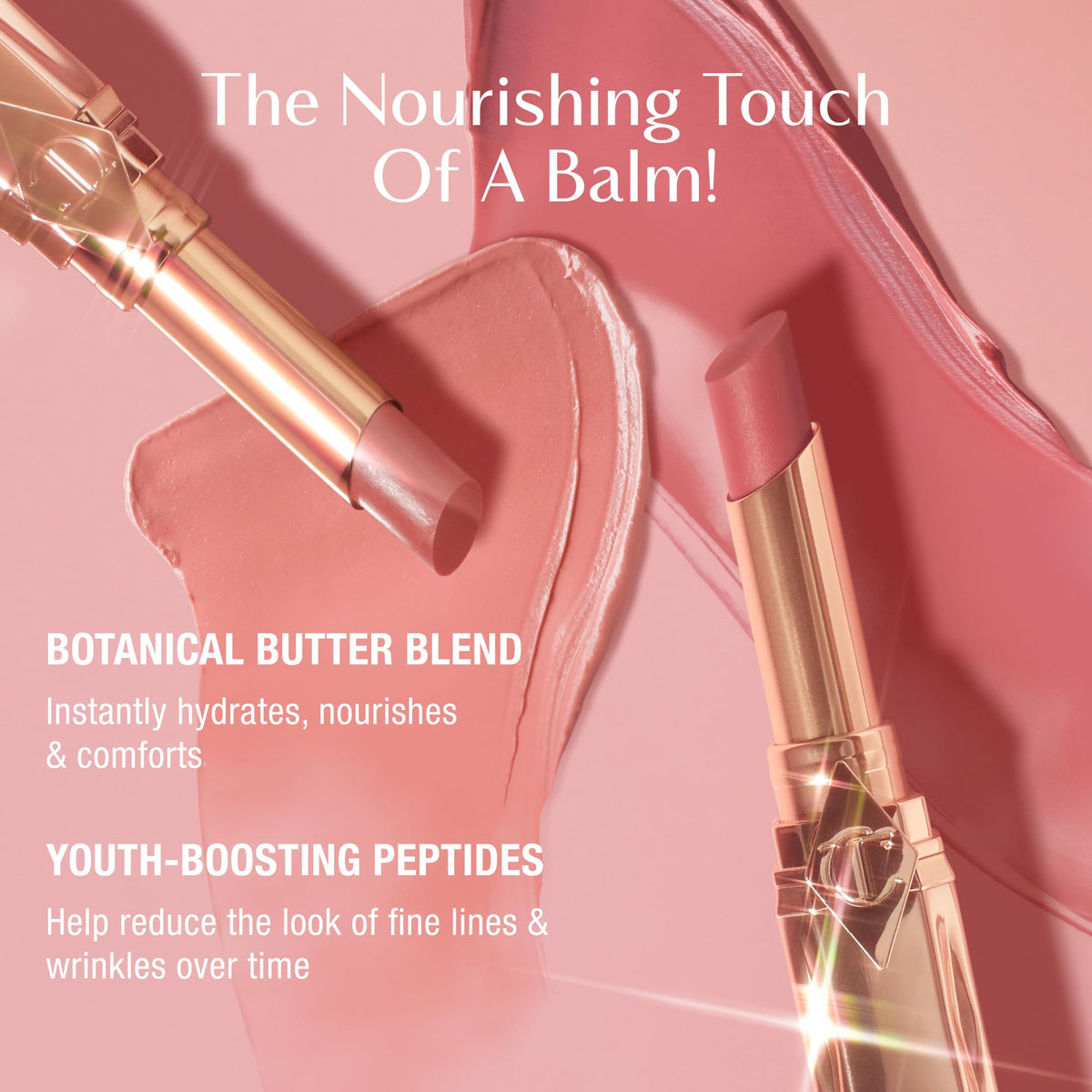 Charlotte Tilbury cheek application showing natural, blendable flush benefit
