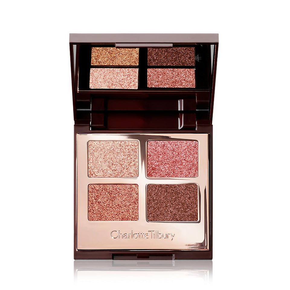 Charlotte Tilbury front packaging showing compact quad and logo, easy-to-carry benefit