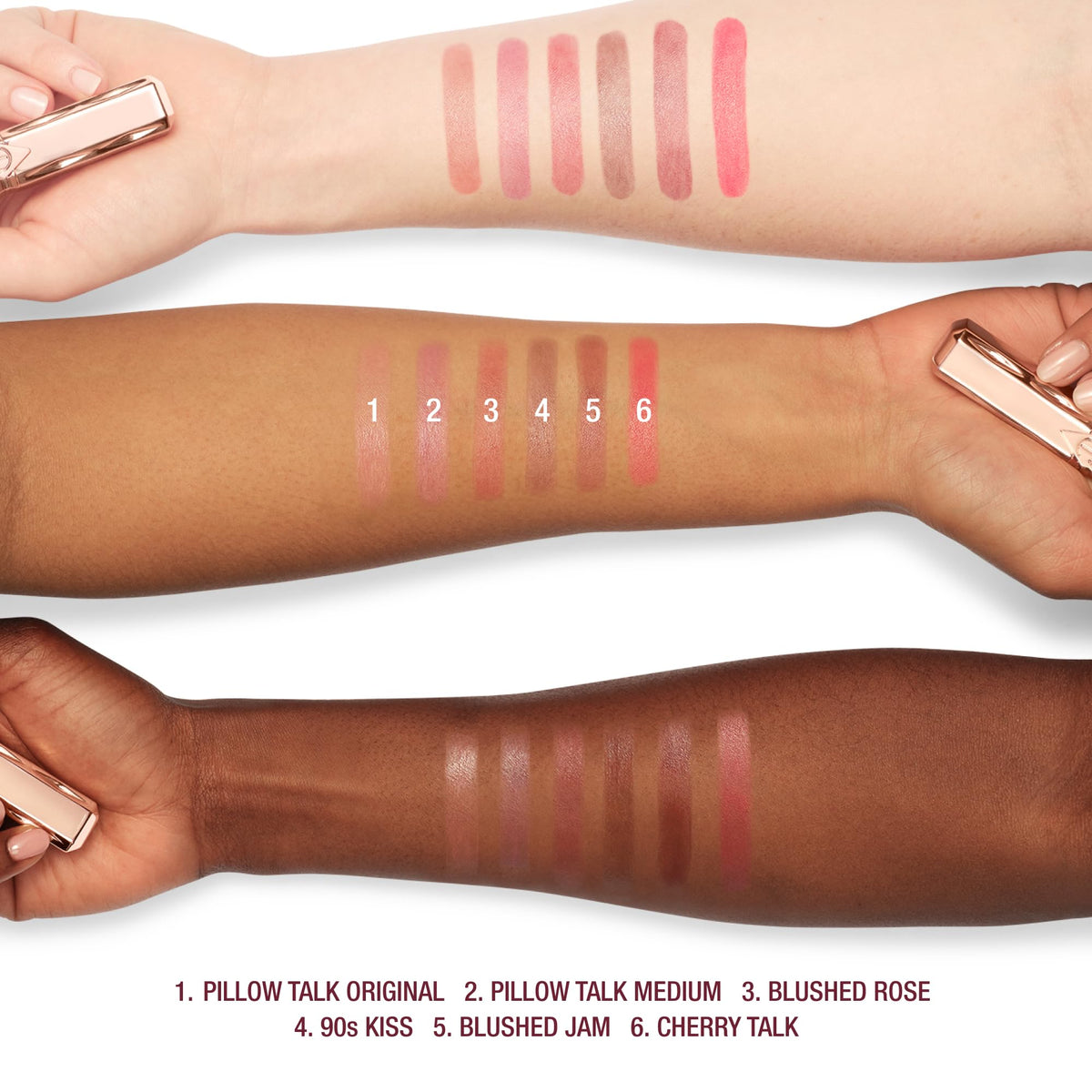 Charlotte Tilbury ingredient display with butters and peptides highlighting nourishing benefit