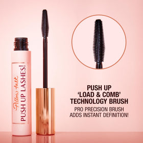 Charlotte Tilbury tube beside coin for scale showing travel-friendly size benefit