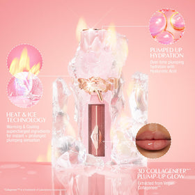 Charlotte Tilbury product texture golden-pink sheen illustrating hydrating gloss and reflective shine