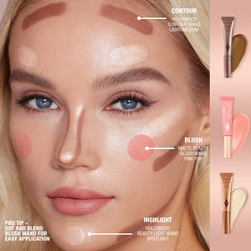 Charlotte Tilbury wand beside lipstick showing travel-size convenience
