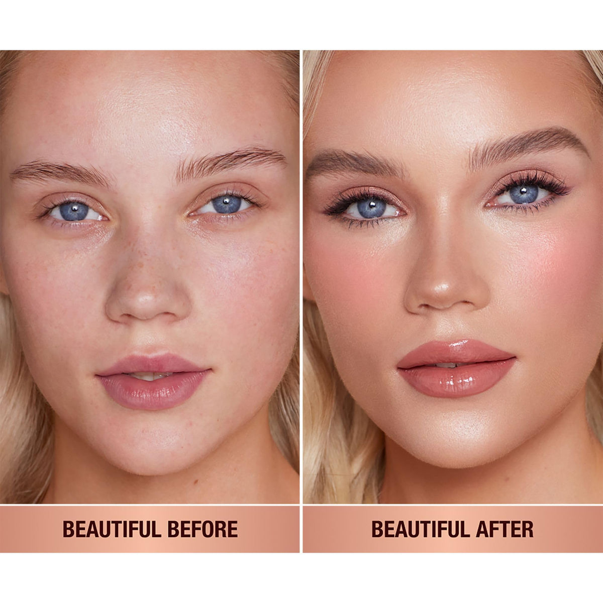 Charlotte Tilbury swatches on skin displaying blendable shades and finish