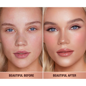 Charlotte Tilbury swatches on skin displaying blendable shades and finish