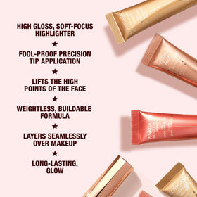 Charlotte Tilbury texture swipe of Pinkgasm showing pearlescent finish and blendability