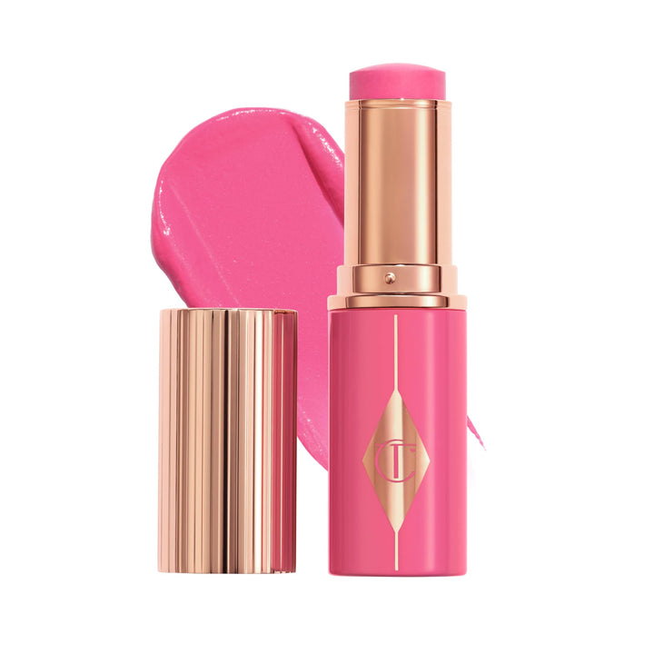 Charlotte Tilbury front packaging showing Pinky Glow blush stick and branding