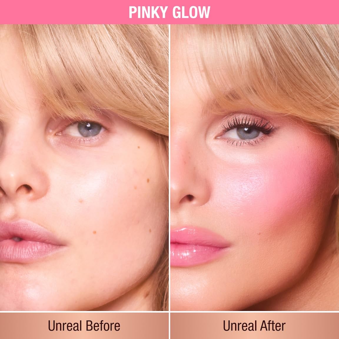 Charlotte Tilbury close-up texture of blush stick showing creamy sheen and blendability