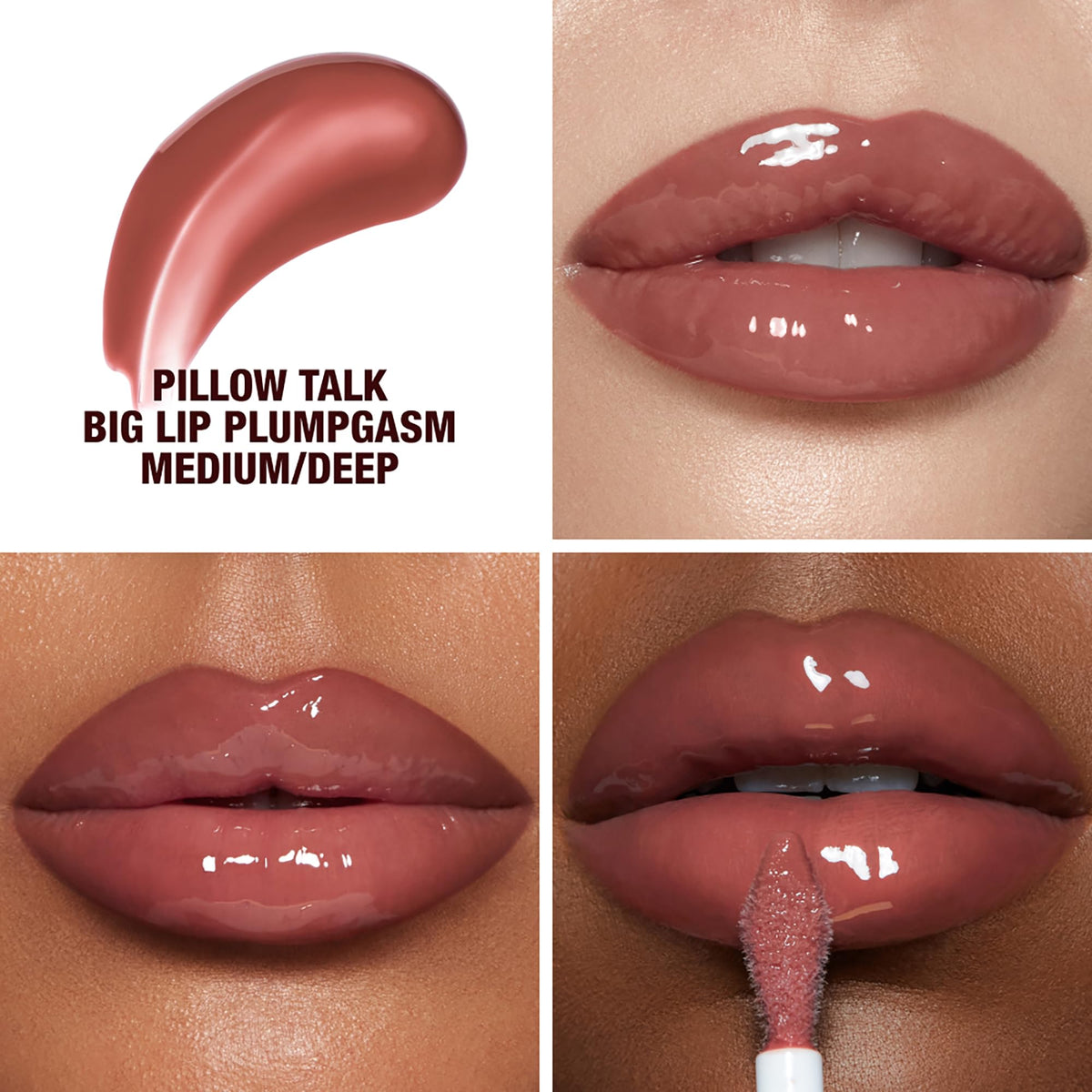 Charlotte Tilbury lip swatch Medium/Deep showing berry-pink fullness