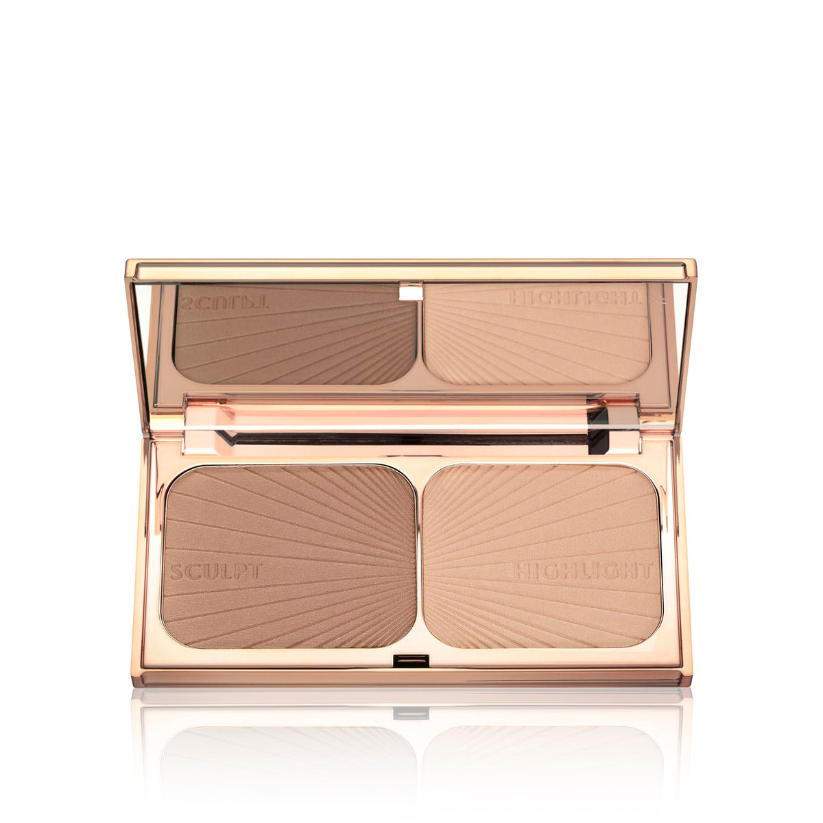 Charlotte Tilbury powder texture swatched with brush demonstrating blendable pigment