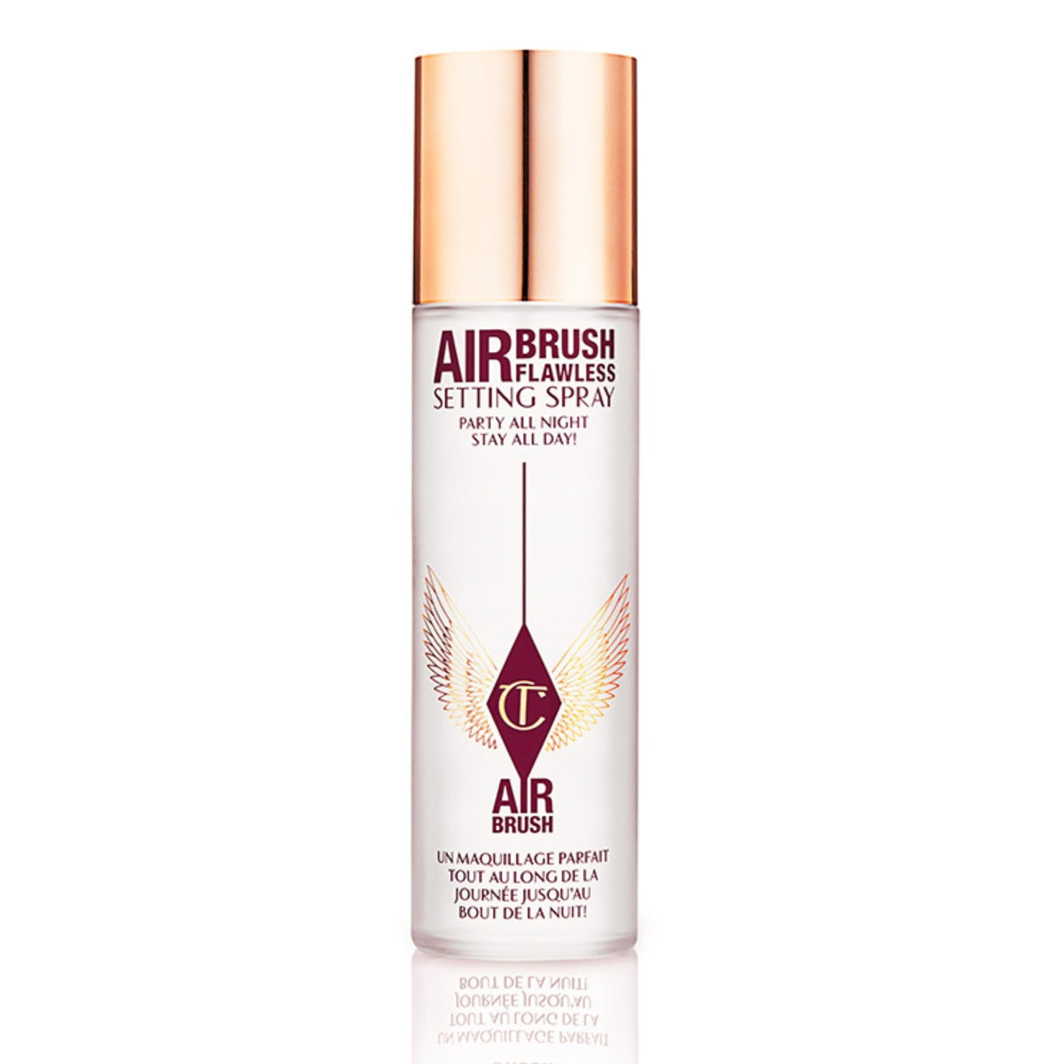 Charlotte Tilbury setting spray front packaging shows sleek bottle and product benefit