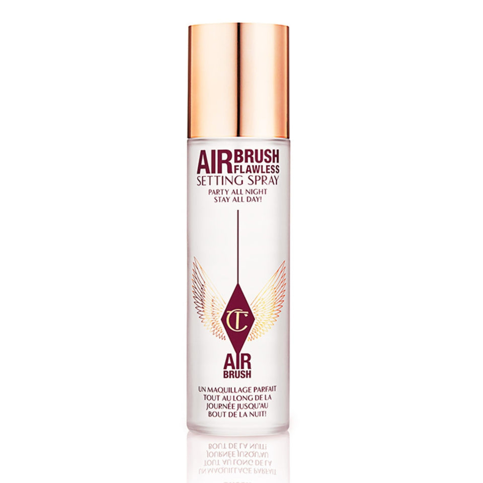 Charlotte Tilbury setting spray front packaging shows sleek bottle and product benefit