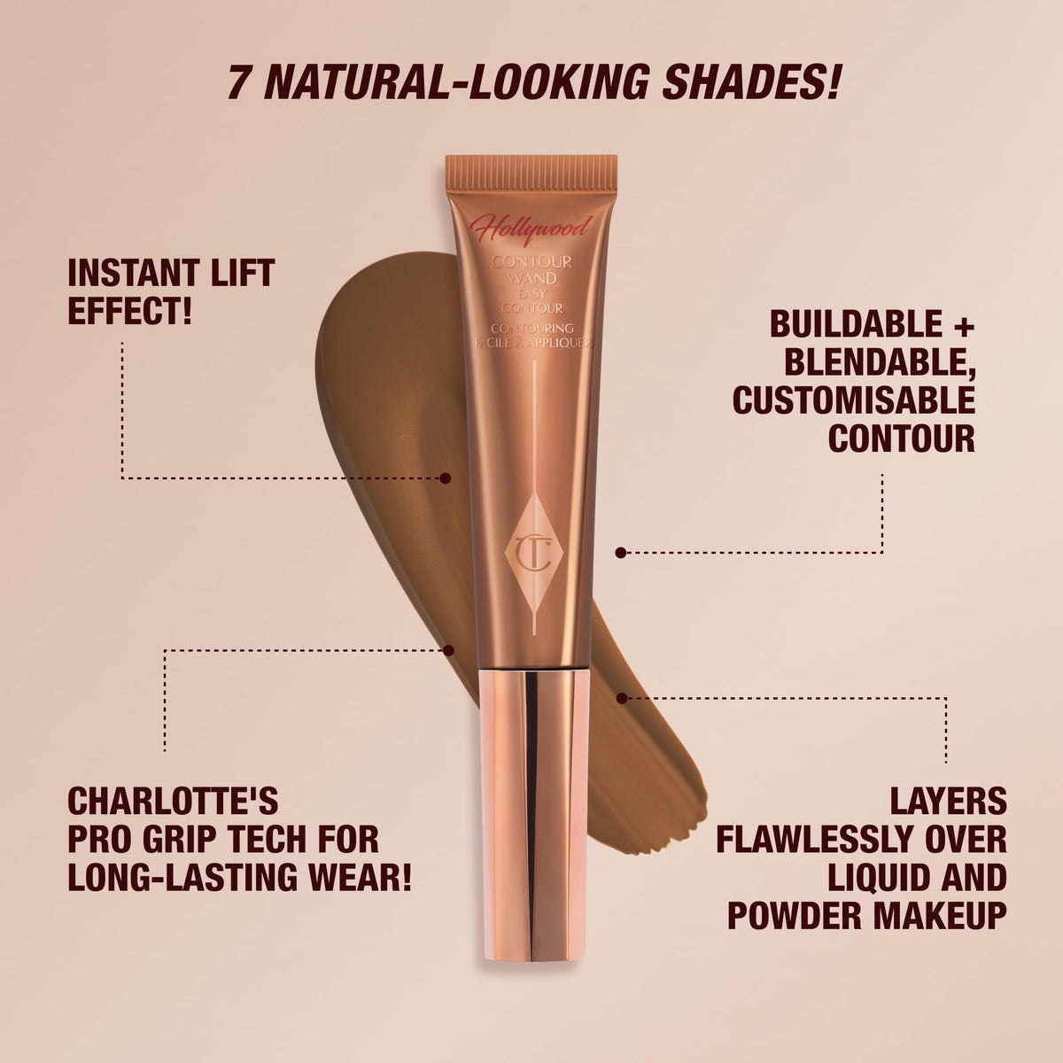 Charlotte Tilbury side profile sculpt demo demonstrating lifted cheek and jaw definition