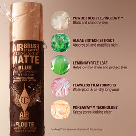 Charlotte Tilbury spray used during makeup application to lock and refresh look