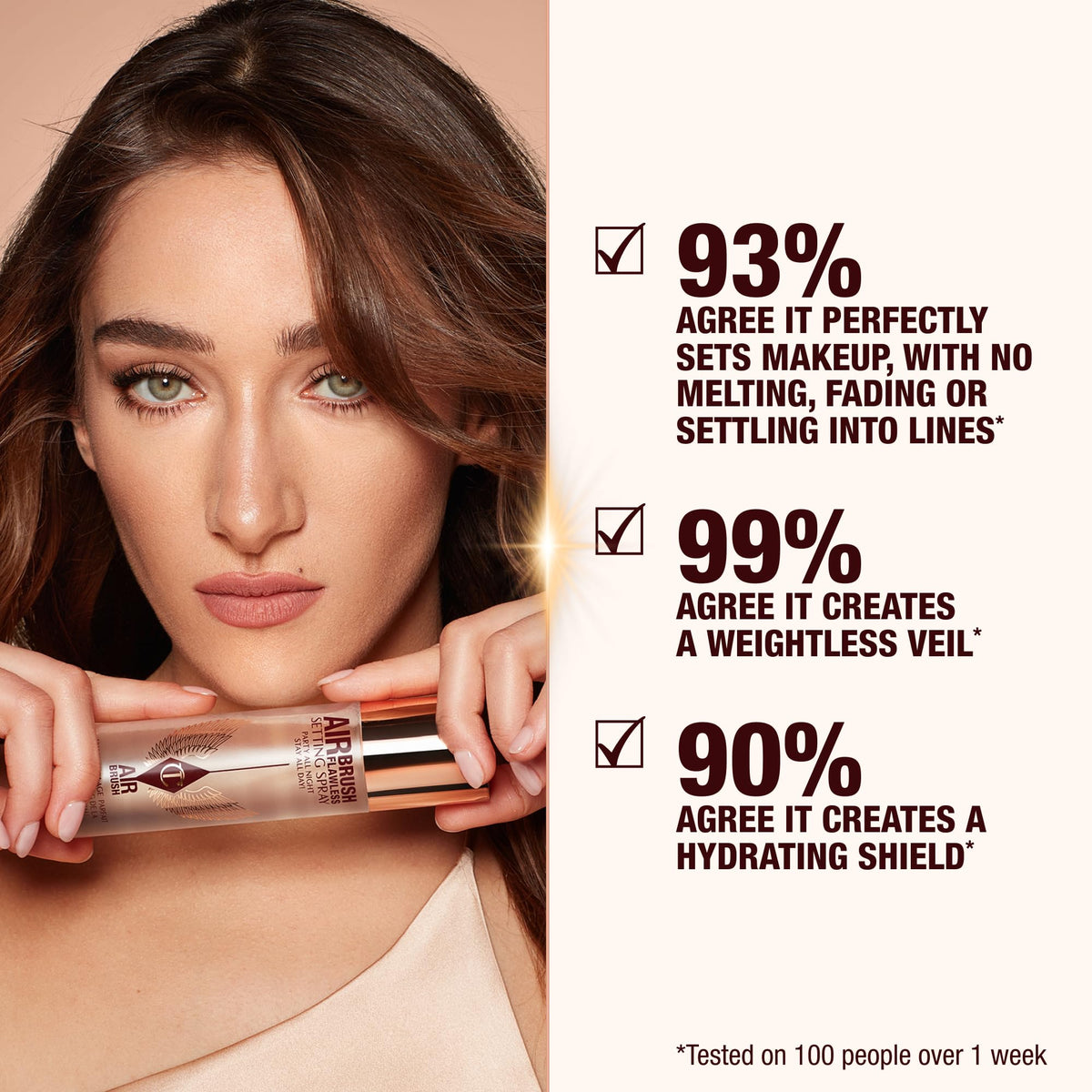 Charlotte Tilbury mist suspended mid-air illustrating superfine texture and lightweight finish