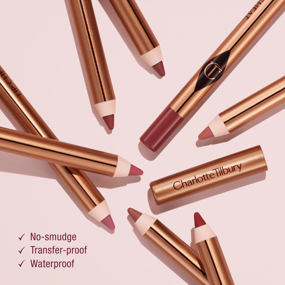 Charlotte Tilbury texture stroke on paper illustrating smooth, buildable color
