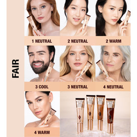 Charlotte Tilbury texture swipe on skin showing smooth blendable hydrating finish