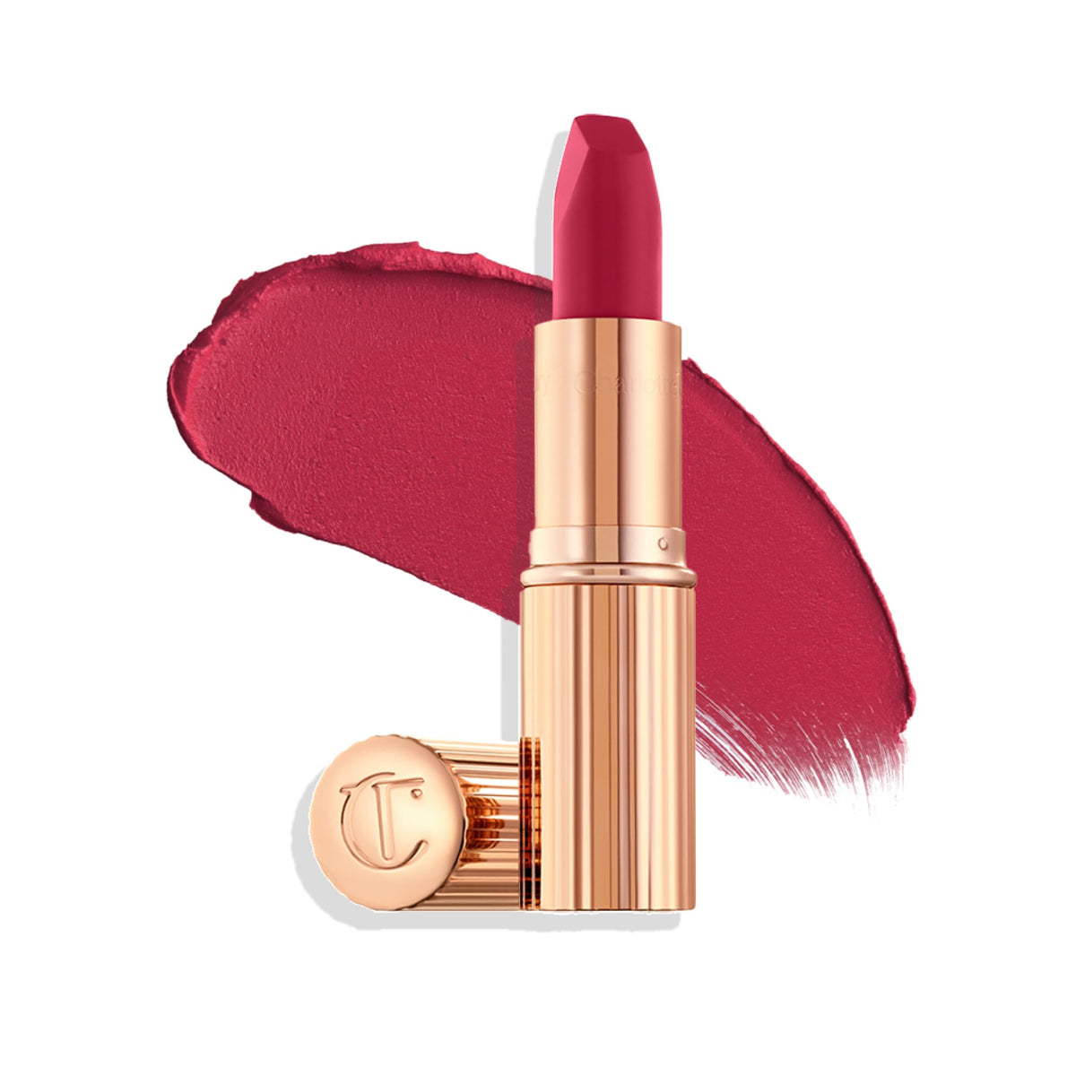 Charlotte Tilbury front packaging shows elegant tube and brand for gifting