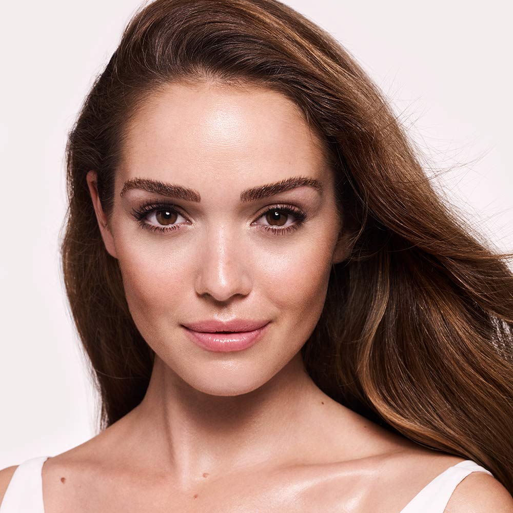 Charlotte Tilbury next to common items showing 40ml size and travel-friendly benefit