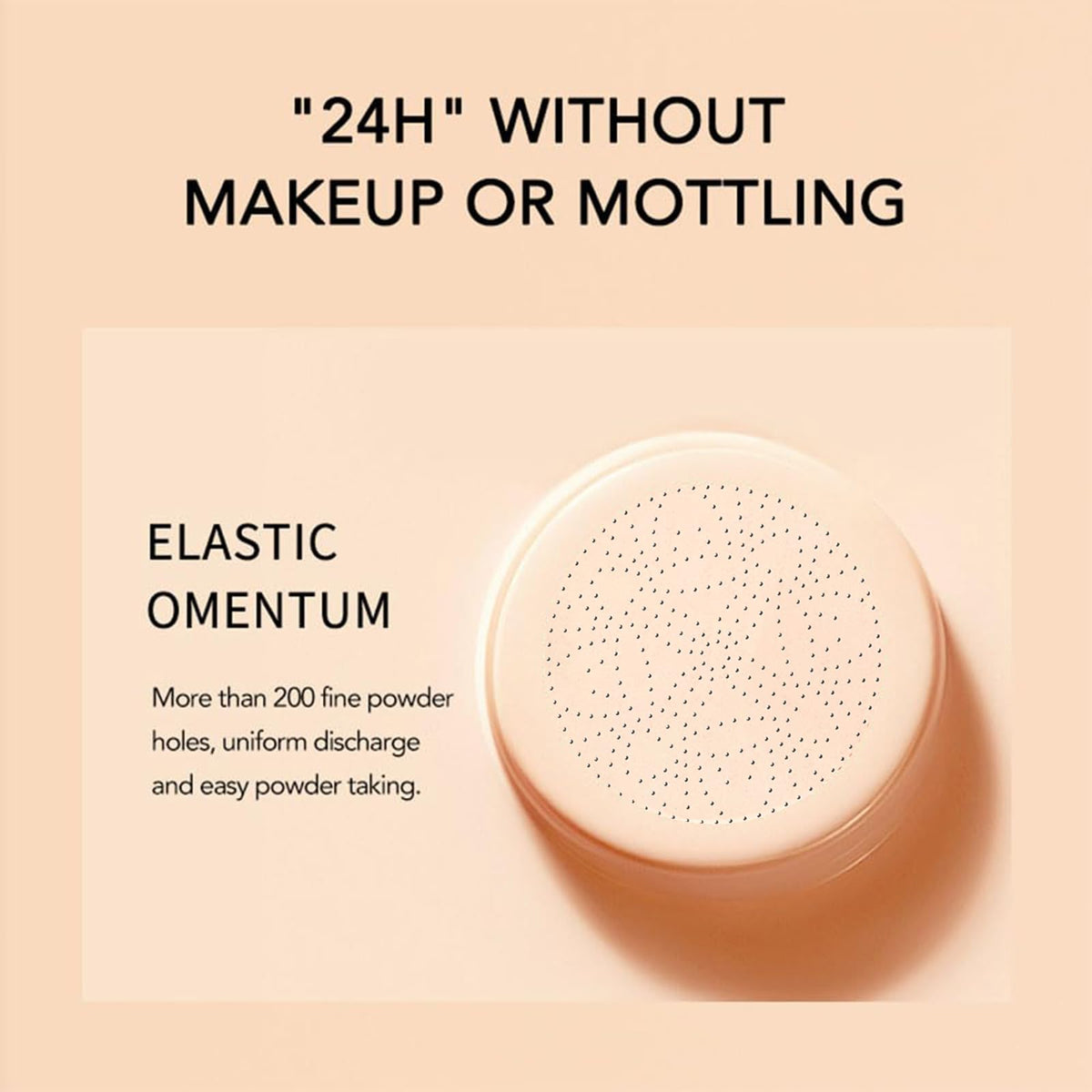 Charm Kiss mushroom applicator close-up for even application and gentle coverage benefit