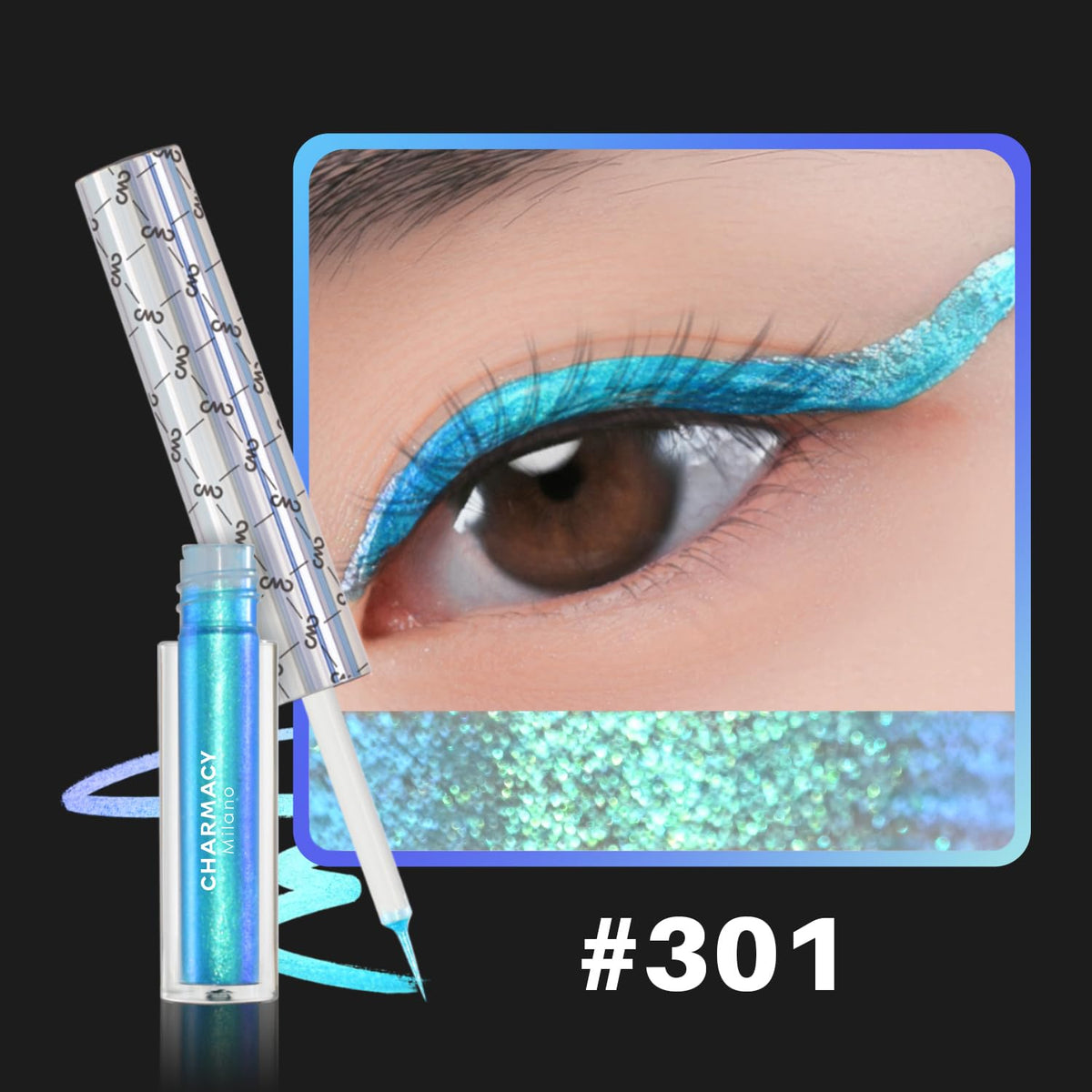 Charmacy ultra-fine tip close-up for precise strokes and easy winging application