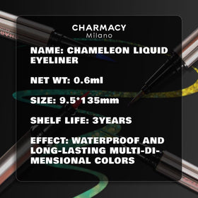 Charmacy Milano eyeliner beside coin showing compact size for travel