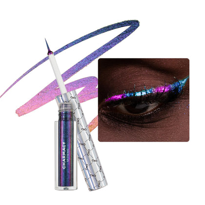 Charmacy Milano eyeliner front packaging showing color shift and benefit: vibrant, multi-tone payoff
