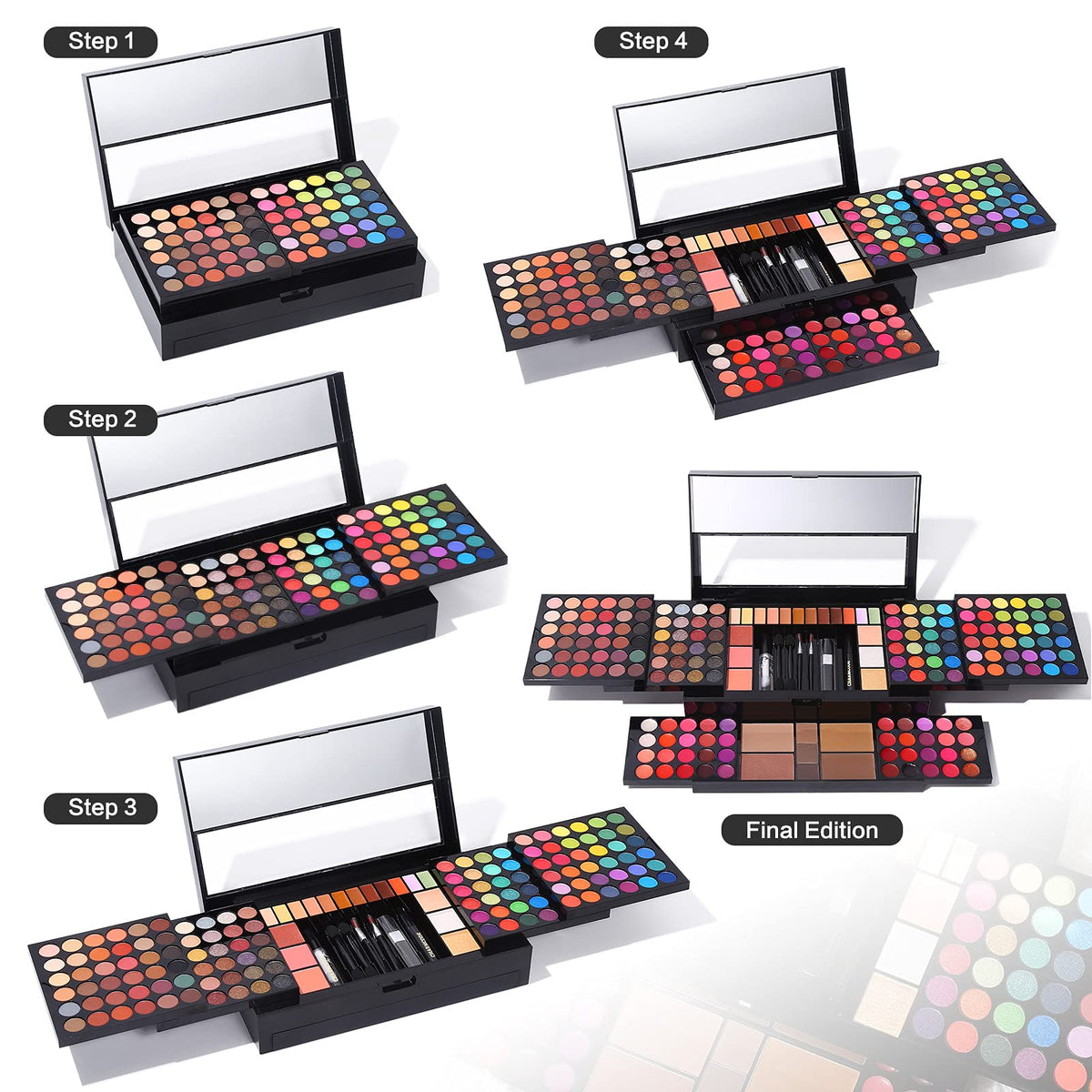 CHARMCODE contour and highlighter pans demonstrating sculpting options