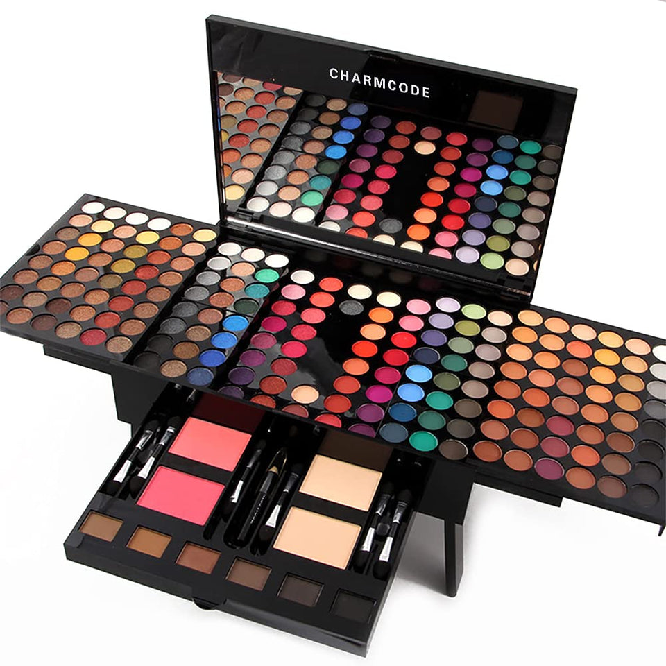 CHARMCODE front packaging showcasing 190-color kit and mirror for convenient use