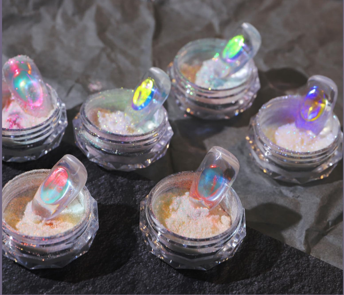 CHARMING MAY ultra-fine powder close-up revealing smooth pearlescent texture for even application