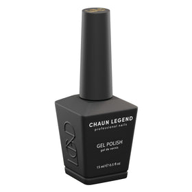 Chaun Legend front packaging showing 0.5 oz bottle and bold black shade benefits long-lasting wear