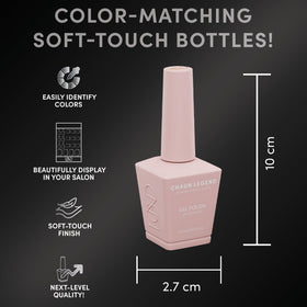 Chaun Legend bottle in salon setting demonstrating professional use and reliable adhesion