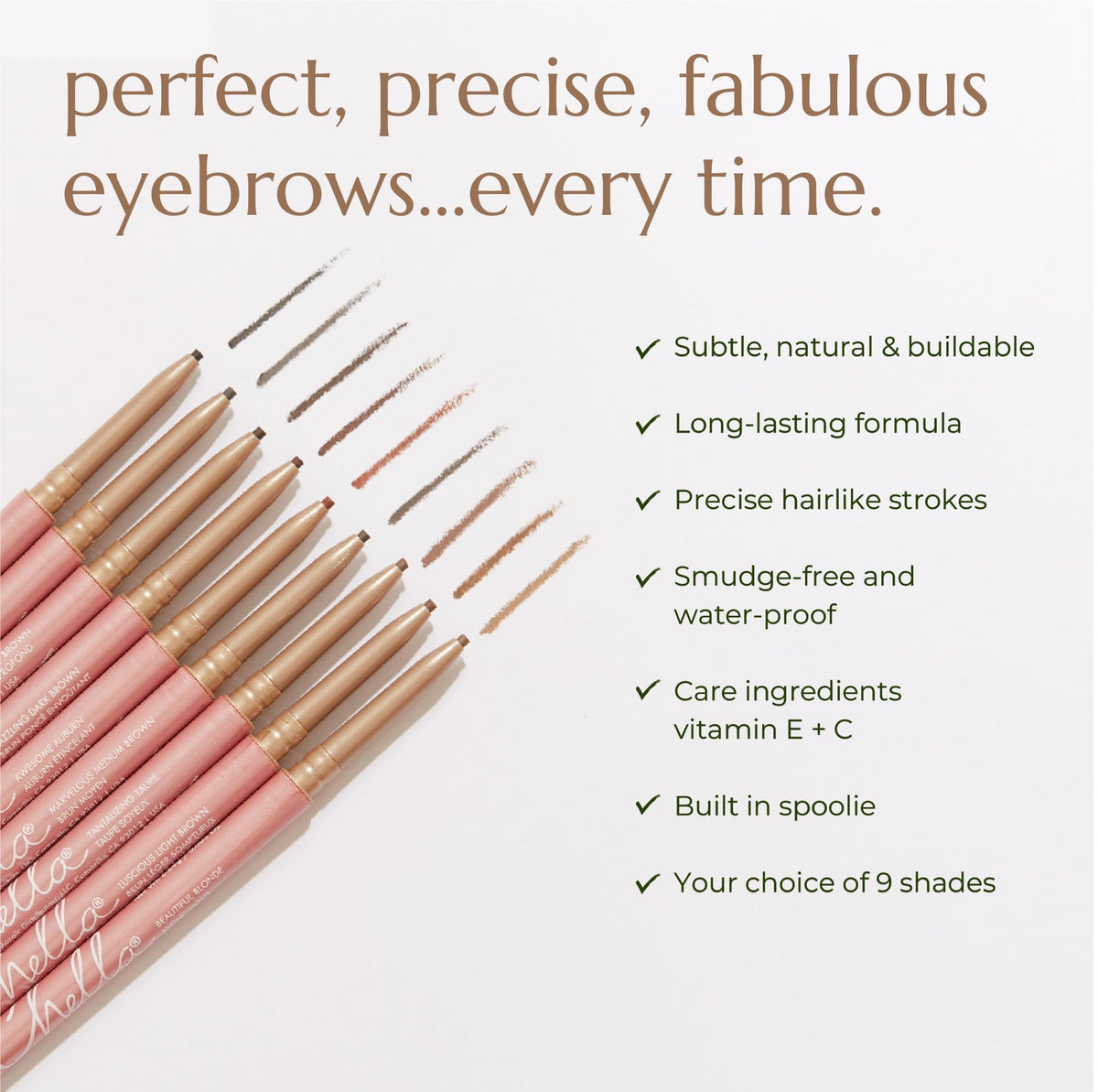Chella spoolie brush detail for seamless blending and natural finish