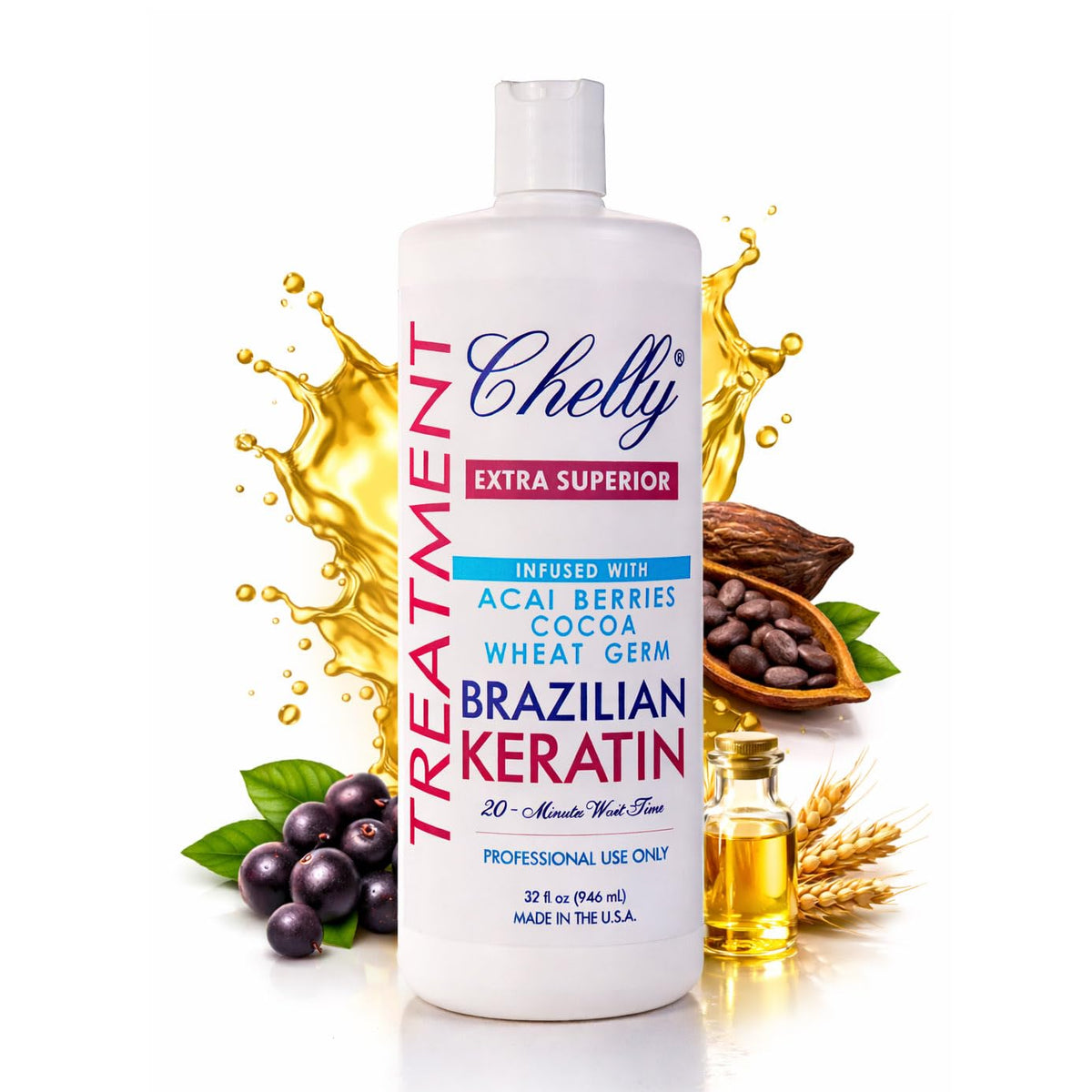 CHELLY front package view showing sealed bottle and professional branding for safety