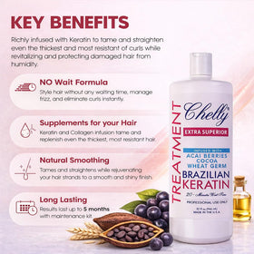 CHELLY cream texture close-up showing silky sheen and conditioning effect