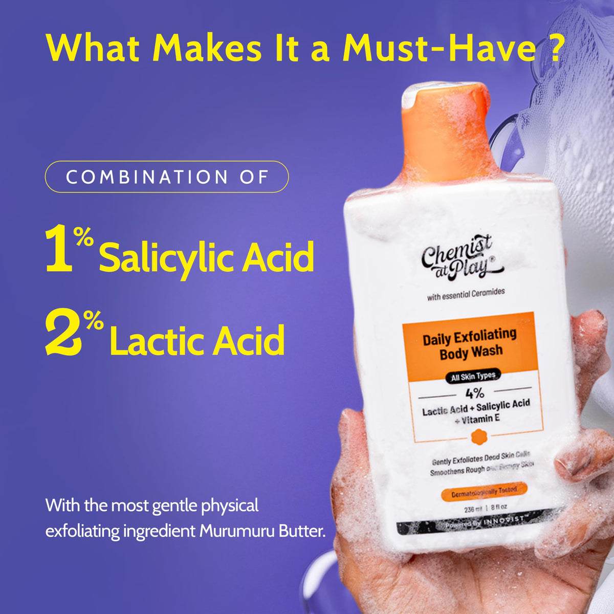 Chemist at Play dissolvable beads close-up showing gentle exfoliation and smooth results