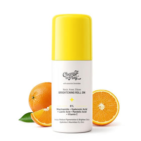 Chemist at Play front packaging showing compact roll-on for targeted brightening