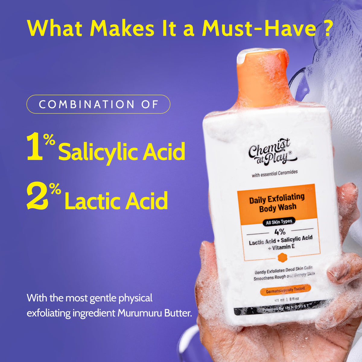 Chemist At Play ingredient visual highlighting salicylic and lactic acids