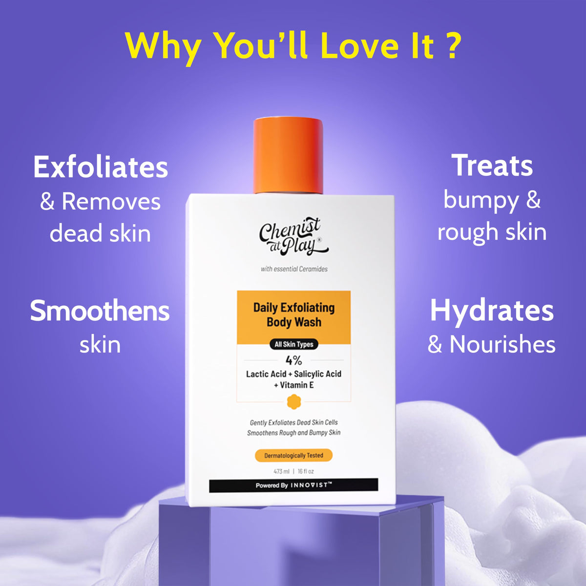 Chemist At Play creamy foam texture closeup demonstrating gentle lather
