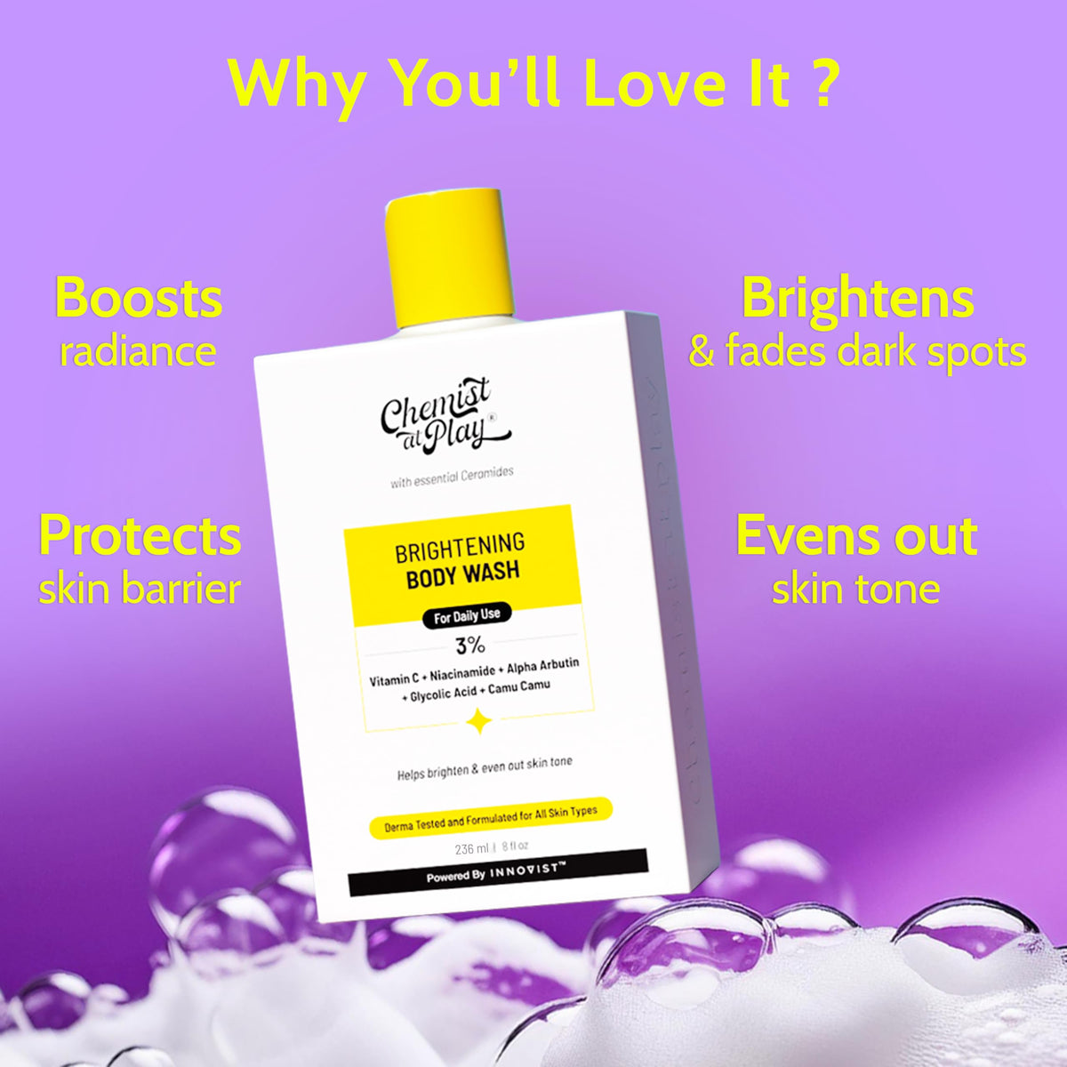 Chemist at Play lather texture close-up showing gentle foam and cleanse