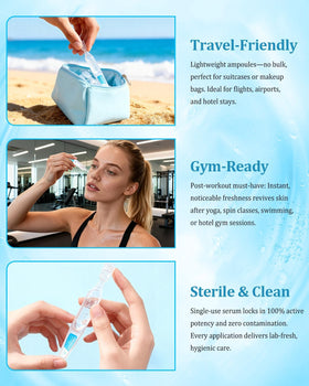 CHEOKINGBA ampoules inside travel pouch for on-the-go skincare