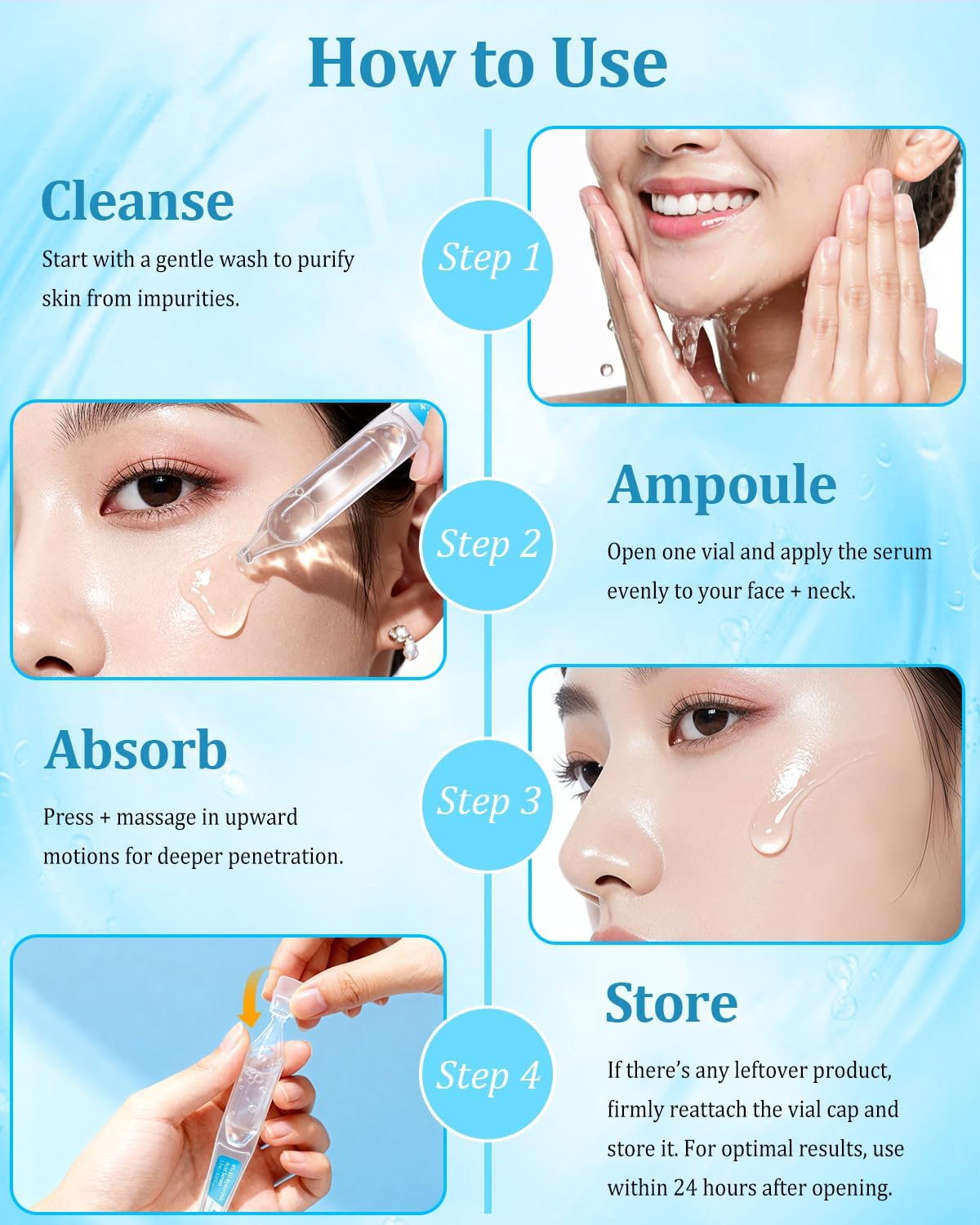 CHEOKINGBA applying serum to cheek to show instant hydration boost