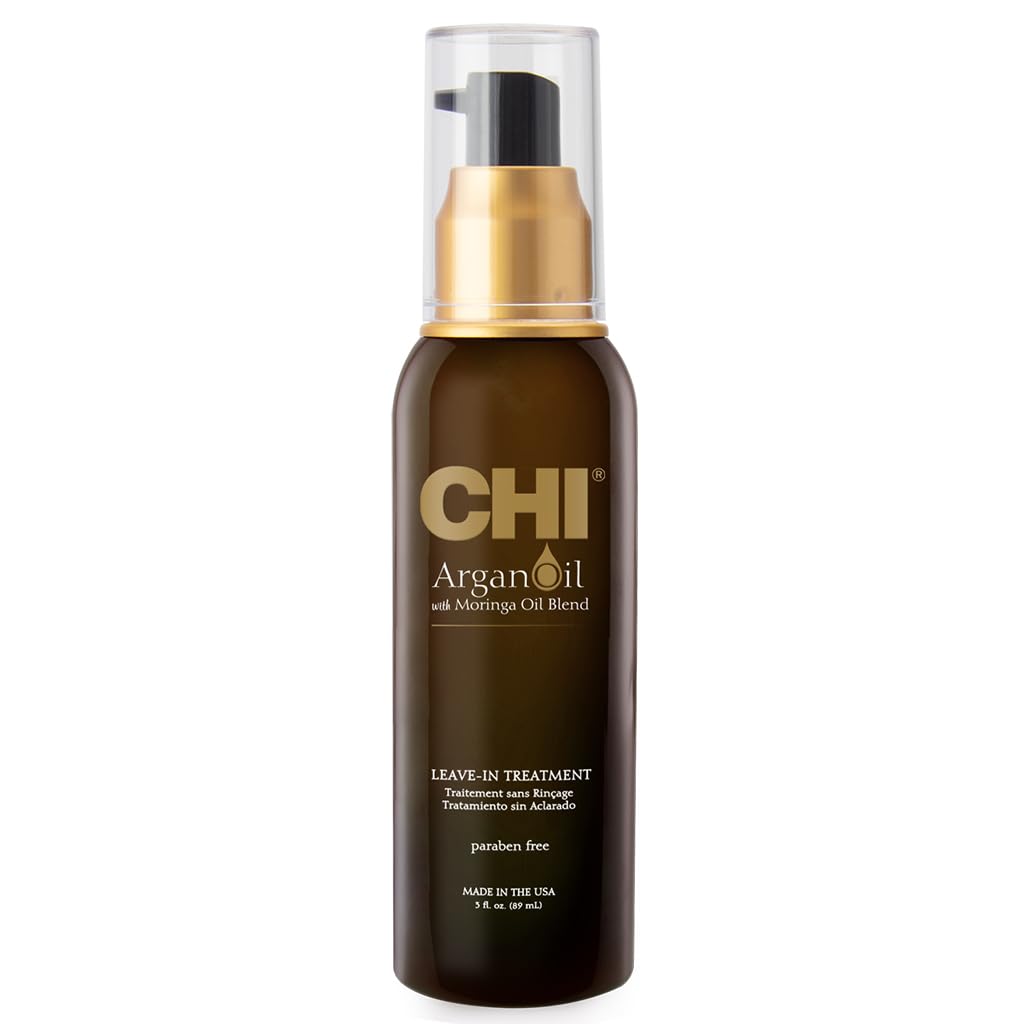 CHI bottle front packaging showing product and portable 3 oz size, boosts shine