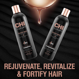 CHI shampoo and conditioner in shower use, shows gentle cleansing routine