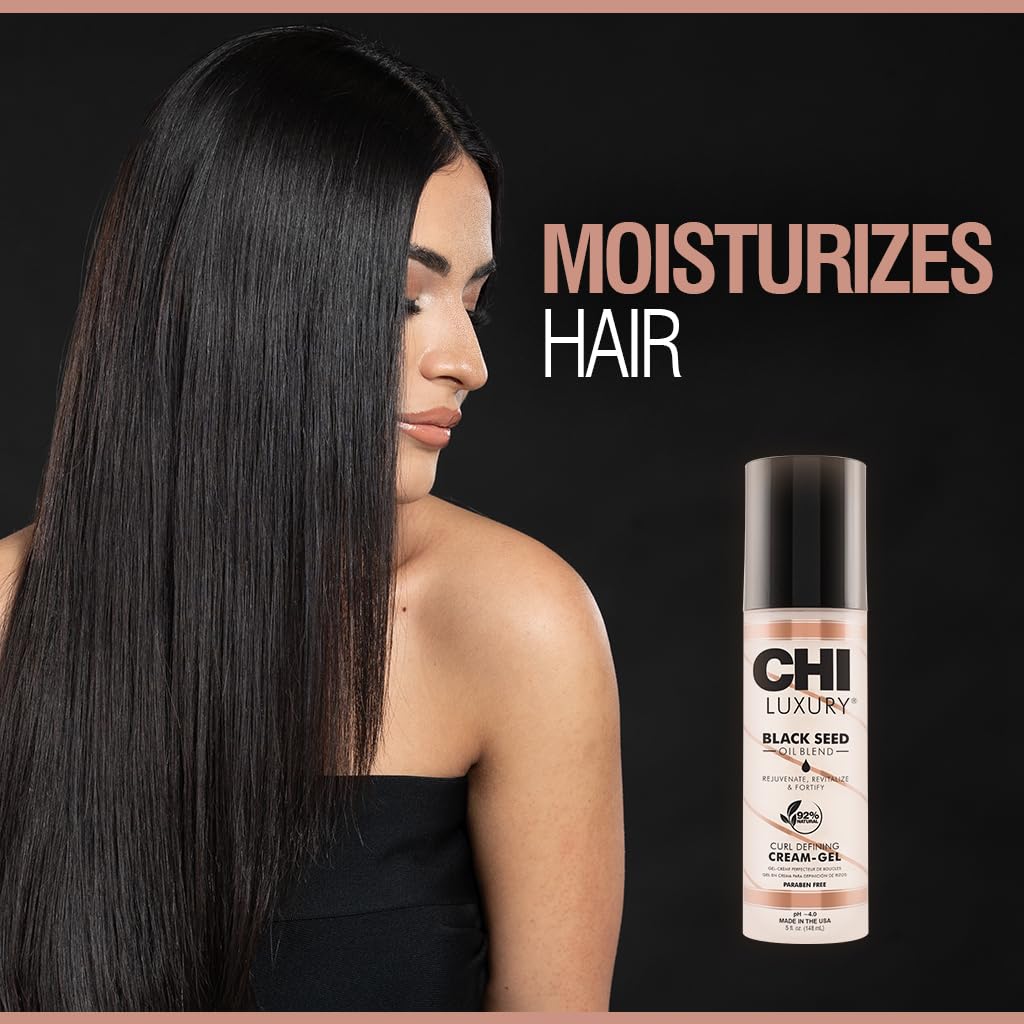 CHI product in hand demonstrating application and immediate frizz control benefit