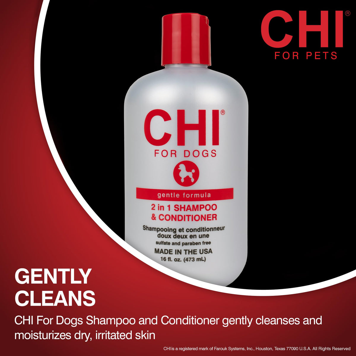 CHI back label close-up highlighting ingredients and directions