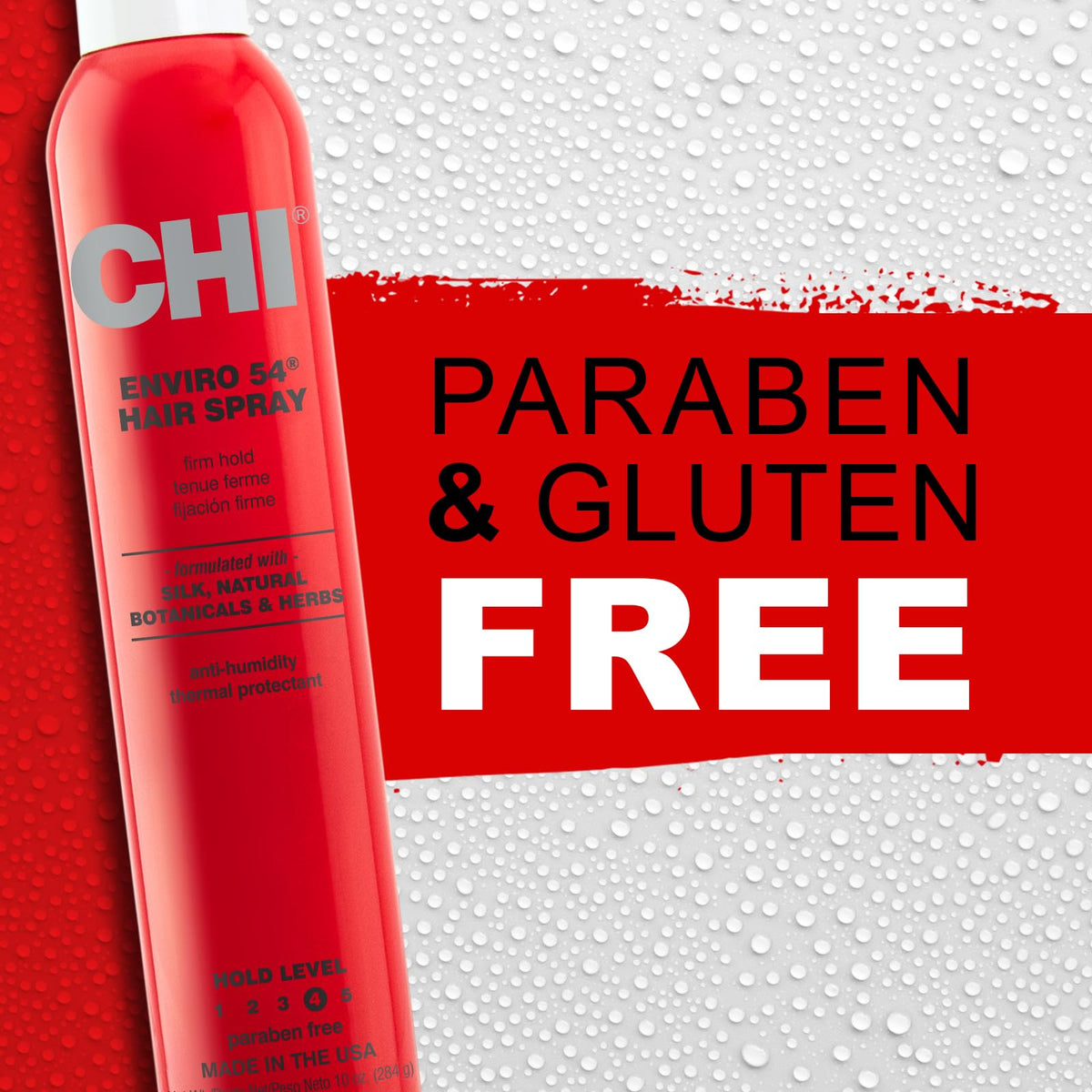 CHI Enviro 54 fine aerosol spray pattern demonstrating even, lightweight hold