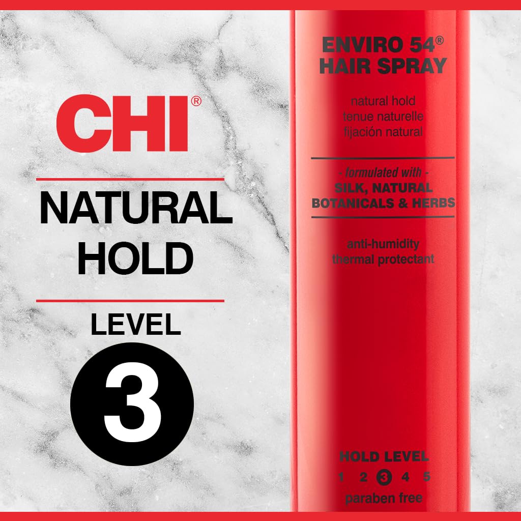 CHI Enviro 54 label detail highlighting ceramic and protein benefits for shine