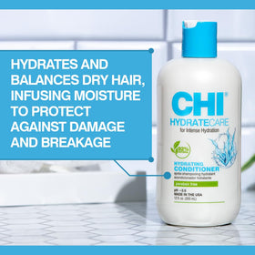 CHI being applied to damp hair demonstrating improved manageability