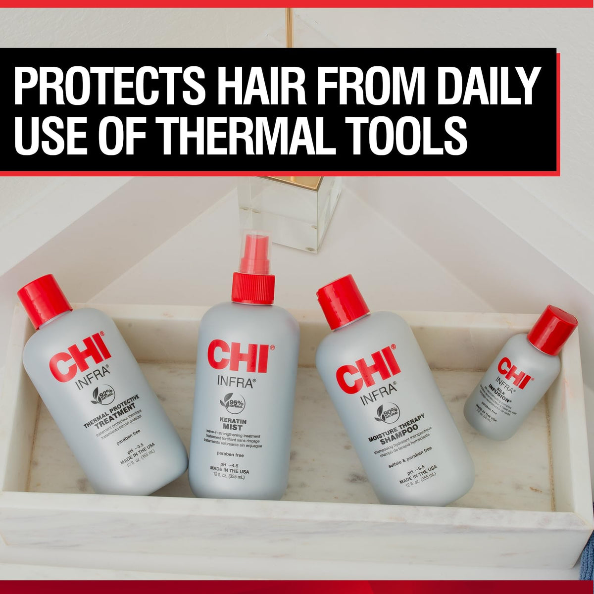 CHI application on wet hair illustrating even coverage and hydration benefit